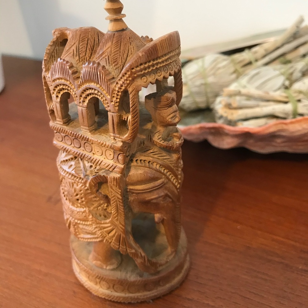 Handmade wood carved elephant